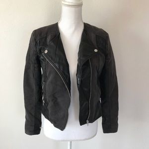 H&M DIVIDED faux leather suede Moto jacket